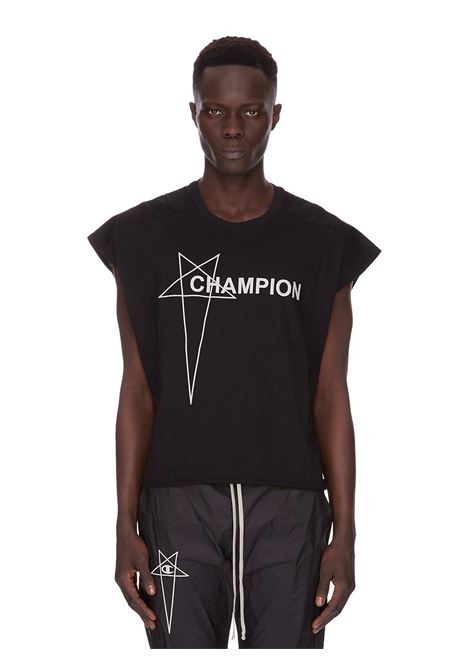 micro tatlin t shirt man black RICK OWENS X CHAMPION | CM01E1668 CHJG09